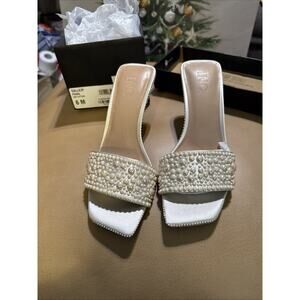 INC Womens Galle Dressy Slip-On Slide Sandals Pearl Size 6